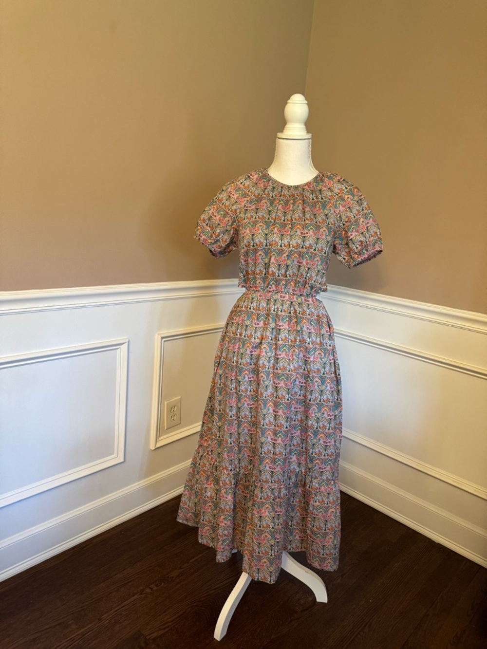 J. Crew Floral Maxi Dress in Pink and Green